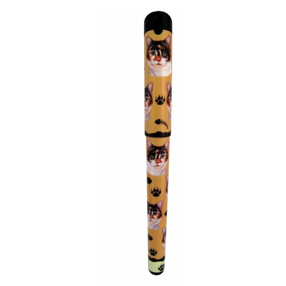 E&S Pets Calico Cat Pen Easy Glide Gel Pen, Refillable with A Perfect Grip