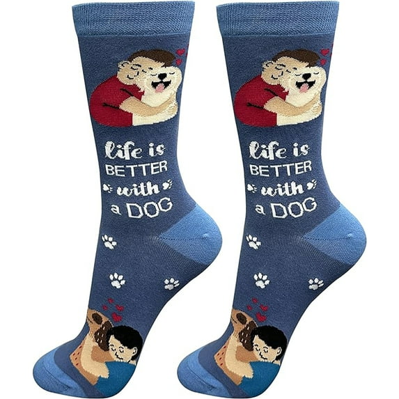 E&S Pets Pet Lover Socks, Life is Better with a Dog, One size fits most
