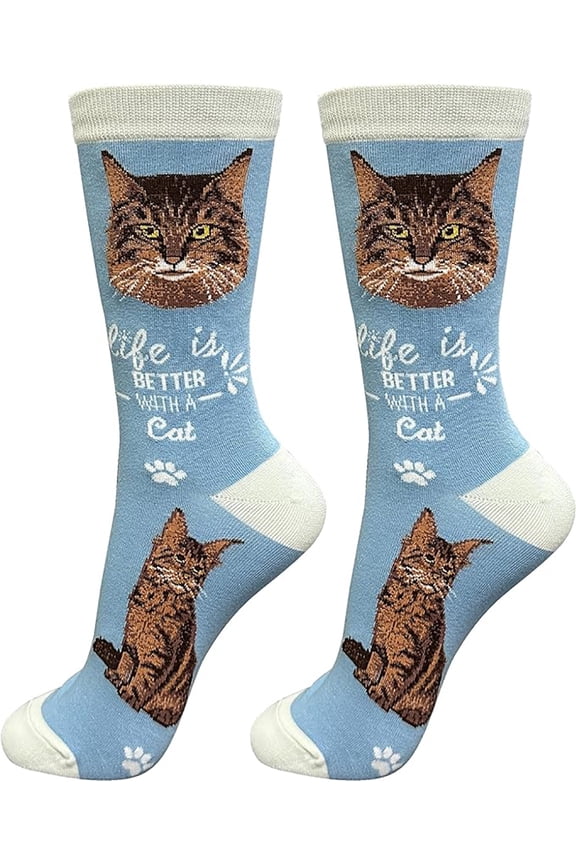 Pet Lover Socks, Life is Better with a Maine Coon Cat