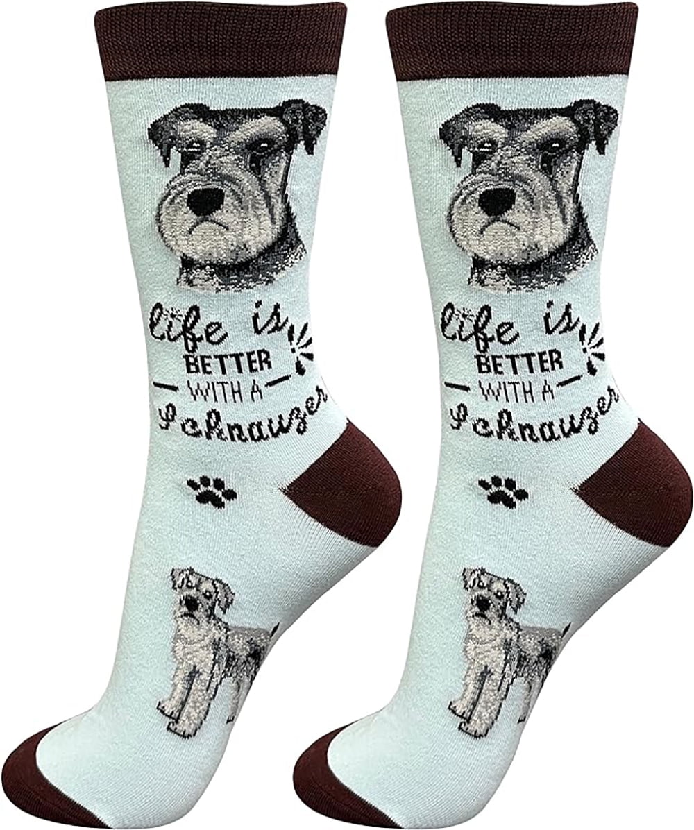 E&S Pets Pet Lover Socks, Life is Better with a Schnauzer, One size fits most
