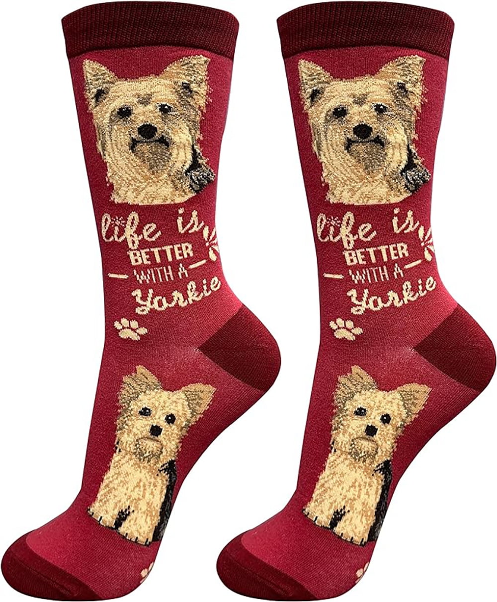 E&S Pets Pet Lover Socks, Life is Better with a Yorkie, Yorkshire