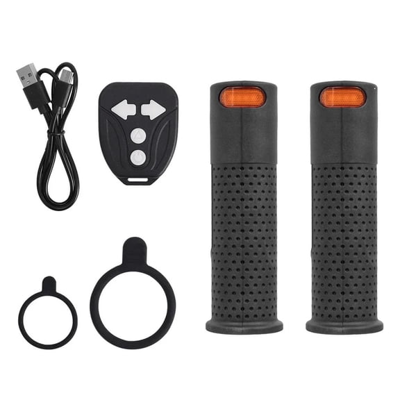E Scooter Turn Signal with Remote Control, Electric Scooter Handlebar Grips with LED Turn Signals Waterproof USB Rechargeable Scooter Handle Grips,Smart Handlebar Warning Light
