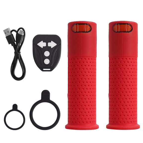 E Scooter Turn Signal with Remote Control, Electric Scooter Handlebar Grips with LED Turn Signals Waterproof USB Rechargeable Scooter Handle Grips,Smart Handlebar Warning Light