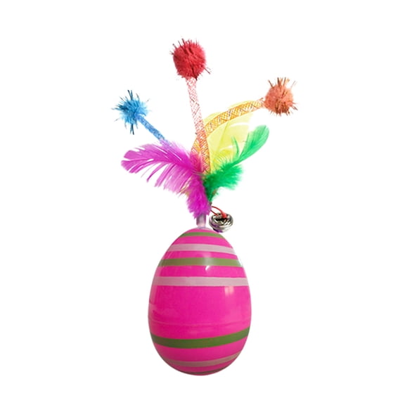 E Self Entertainment Easter Tumbler For Cats With Bell Wobble Design For Indoor Interactive Play