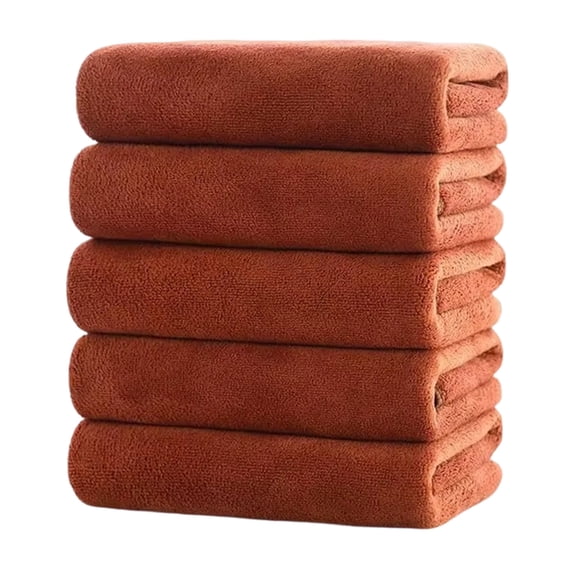 E Set Of Five Soft Cotton Bath Towels For Adult Use Absorbent And Comfortable 11.8X23.6 Inches Home Bathroom Essentials