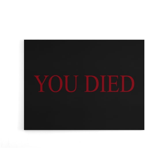 E Sports You Died Souls Video Game Over Canvas Wall Art Print 12X16"