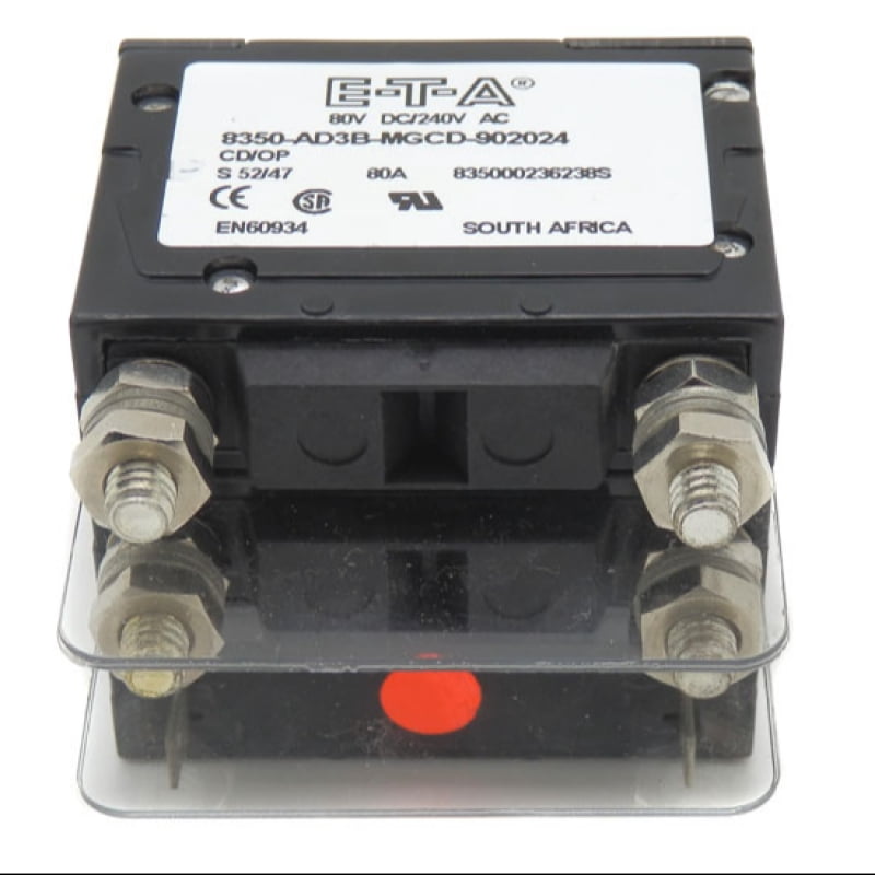 E-T-A Magnetic 80A 3-Pole Circuit Breaker 8350-AD3B-MGCD-902024