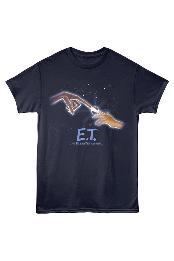 E.T Fingers Touch Men's T Shirt (Navy, AdultM)