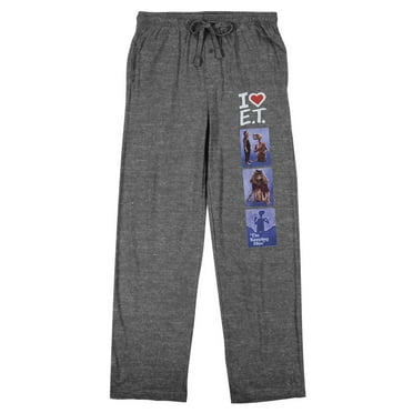 E.T. I Heart E.T. Men's Gray Heather Sleep Pajama Pants-Medium
