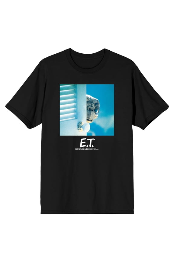 E.T. Peek Behind Door Screenshot Black Tee-M