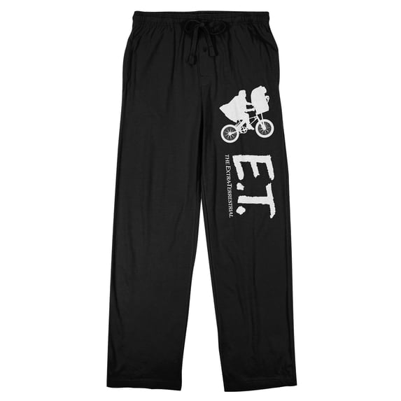 E.T. Silhouette and Title Logo Men's Black Sleep Pants-XXL