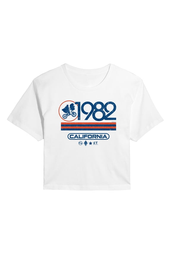 - 1982 ET California - Juniors Cropped Short Sleeve Graphic T-Shirt