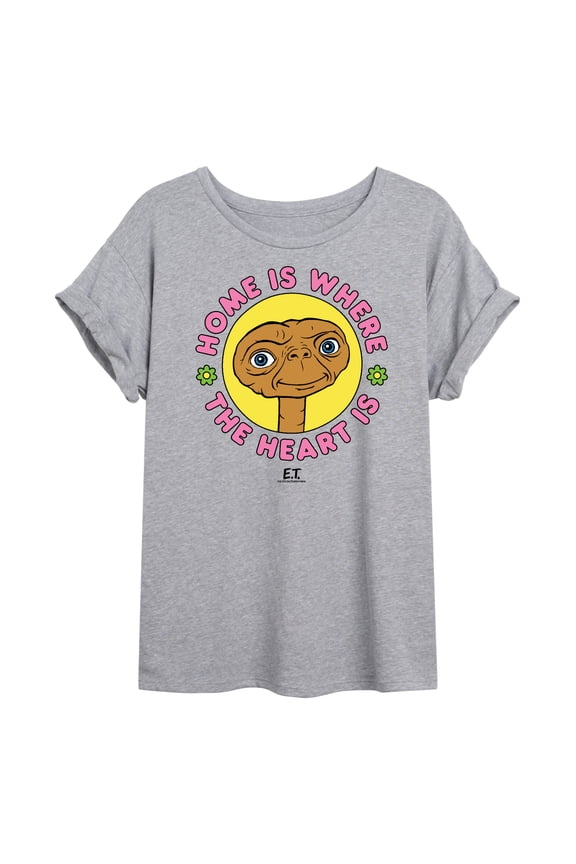E.T. The Extra Terrestrial - 80's Style Home Is Where The Heart Is - Juniors Ideal Flowy Muscle T-Shirt