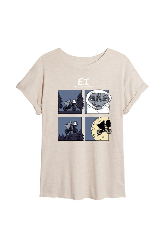 E.T. The Extra Terrestrial - Comic Strip Squares - Juniors Ideal Flowy Muscle T-Shirt