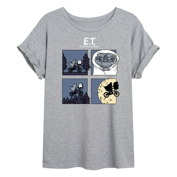 E.T. The Extra Terrestrial - Comic Strip Squares - Juniors Ideal Flowy Muscle T-Shirt
