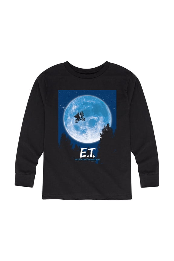 E.T. The Extra Terrestrial - Glowing Moon Poster - Toddler & Youth Long Sleeve Graphic T-Shirt