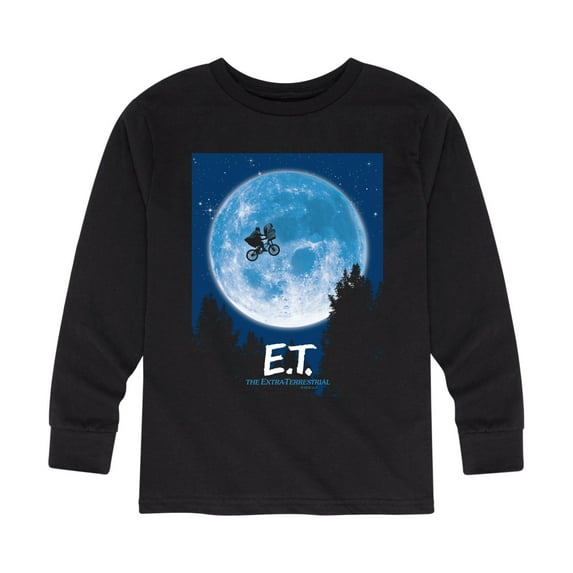 E.T. The Extra Terrestrial - Glowing Moon Poster - Toddler & Youth Long Sleeve Graphic T-Shirt