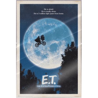 E.T. The Extra-Terrestrial Movie Poster – Classic 'Moon & Bike' Image – 24x36 Inch Unframed Repro