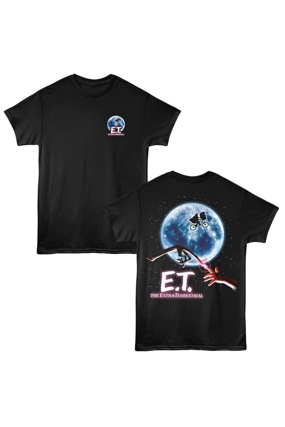 E.T The Extra-Terrestrial Poster Men's T Shirt (Black, AdultS)