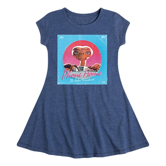 E.T. The Extra Terrestrial - Retro Photo Album Cover - Toddler & Youth Girls Fit & Flare Dress