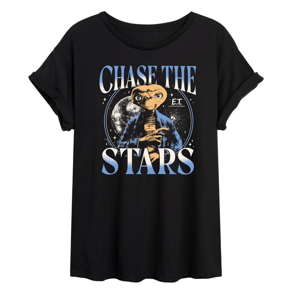 E.T. the Extra-Terrestrial - Chase the Stars - Juniors Oversized Graphic T-Shirt
