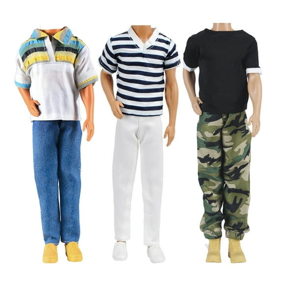 E-TING 3 Sets Casual Clothes Jacket Pants Outfits with 3 Pair Shoes for 12 Inches boy Dolls