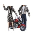 thumbnail image 1 of E-TING Metallic Leather Coat Suit Cool Wild Motorcycle Style Couple Clothes for 11.5″ Girl Doll and 12″ Boy Doll, 1 of 5
