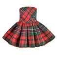 thumbnail image 1 of E-TING Red-Green Plaid Dress for elf doll, 1 of 4