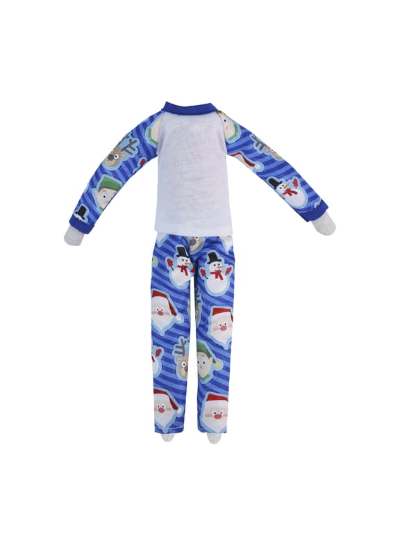Santa Clothing Blue Snowman Nightshirt Pajamas PJs Nightgown for elf Doll Christmas Accessories