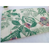 A And E Textiles House Beautiful Floral Handmade Kantha Quilt Unique Design Handmade Kantha Quilted Bedding Bedspread Handblock Print Throw Blanket Well-Looking