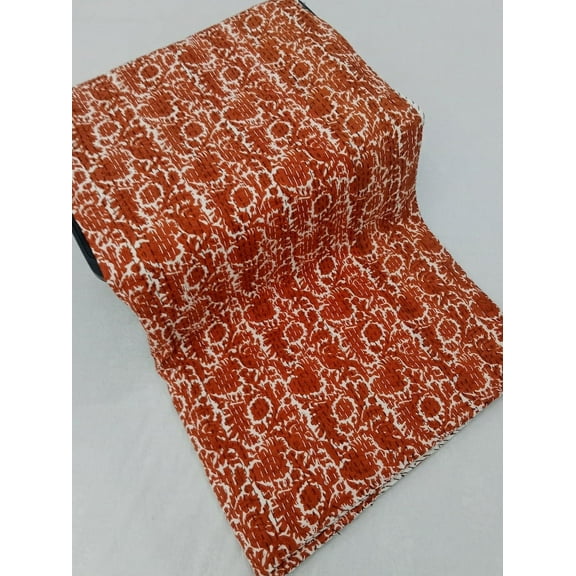A And E Textiles House Kantha Bedcover Bedding Quilt Hand Block Floral Design Handblock Floral Print Kantha Throw Quilt Light Weight Block Print Quilted