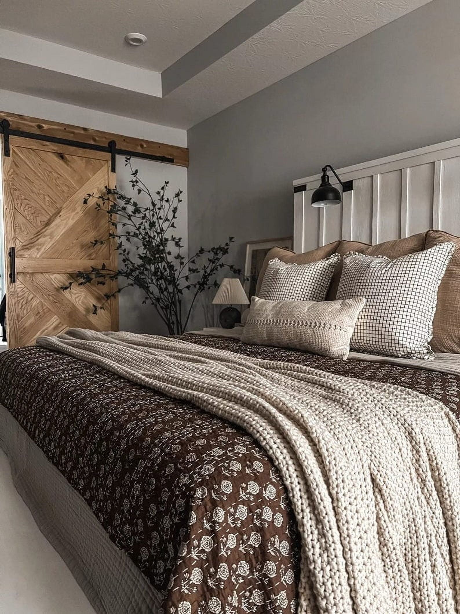A And E Textiles House Luxury Indian Floral Kantha Bedding HandBlock Flower Print Throw Quilt Cotton Light Weight Summer Winter Blanket Bedspread Housewarming Gift