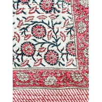A And E Textiles House Pink Floral Hand Block Print Kantha Quilt Pink And White Flowers Quilt Indian Kantha Pink Handmade Queen Pink Quilt Pink Quilted Bedding