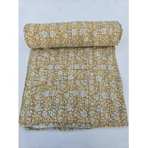 A And E Textiles House Premium Floral India kantha Quilt Leaf kantha quilt bedspread All size Quilt, kantha throw Block Printed kantha Bedcover, Boho Bedding Throw