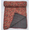 thumbnail image 1 of A And E Textiles House Premium Red Floral Hand block Print Kantha Quilt Indian Natural Color inspired Bedding Hand Stitched Rural Quilted Boho bedding Kantha Throw, 1 of 9