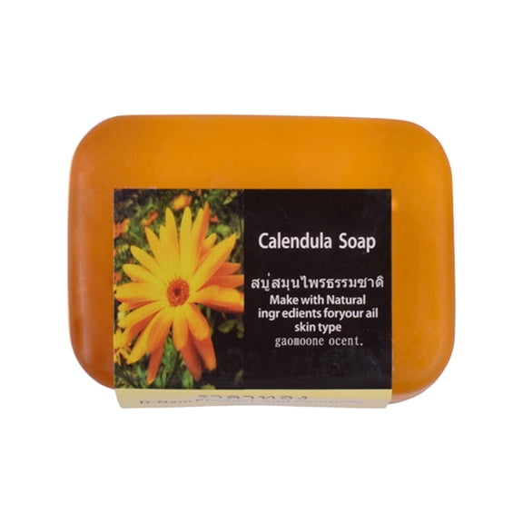 E Thai Calendula Handmade Soap For Face Washing Bath Nourishing 90G Plastic Container