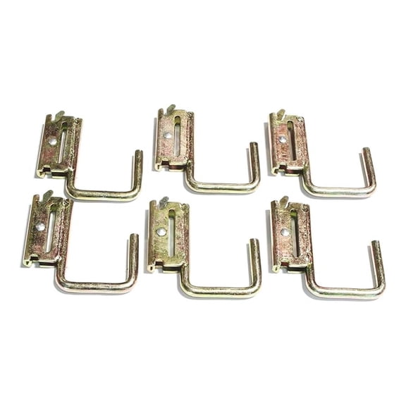 E-Track J Hooks (6 Pack) - 2 Inch Heavy Duty Steel Tie Down J Hook with Spring Fitting - Zinc Plated - For Cargo Control, Straps, Rope & Hangers