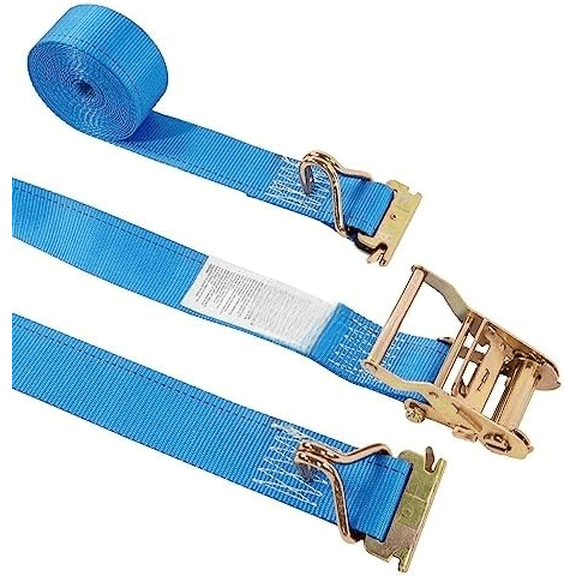 E Track Ratchet Strap with Spring E Fittings and Wire Hooks - 2 Inch X 20 Foot Blue E Track Strap - Easily Secure Cargo in A Van, Truck, Or Trailer$$Tools & Hardware Other
