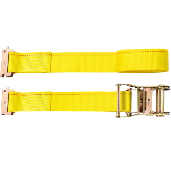 E-Track Ratchet Straps 18Pc, 2"x15' Polyester, 4400 lb, w/ Spring Fittings & Ratchet, for Motorcycle/Tire/Trailer