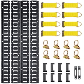 E-Track Tie Down Kit 30PCS 5FT Steel Rails with O Rings D-Ring Tie-Offs and End Caps for Cargo Motorcycles Bikes Trailers and Box Trucks