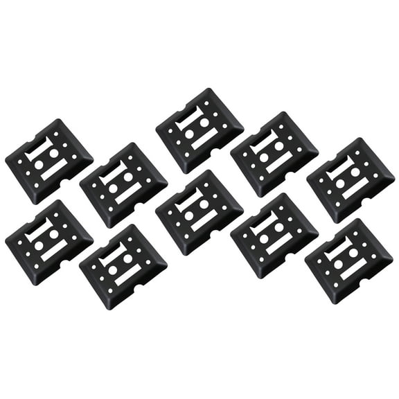 E-Track Tie Down Mini Trailer Plates 6" x 5", 2 Etrack & 2 F Track Slots Heavy Duty Black Steel, Bolt-on Etracks Cargo Tie-Downs for Trucks, Vans, Trailers, Boats (10 Pack)