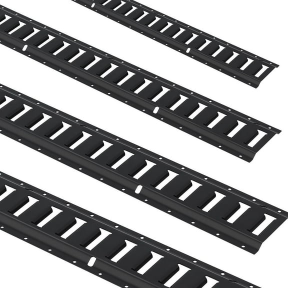 E Track Tie-Down Rail Kit, 18PCS 5' E-Tracks Set Includes 4 Steel Rails & 8 O-Ring Anchors & 4 Tie-Offs with D-Ring & 2 Ratchet Straps, Securing Accessories for Cargo Motorcycles Bikes, 2000 lbs