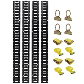 E Track Tie-Down Rail Kit, 4x5ft Rails, 4 Anchors, 4 Straps for Trucks Vans