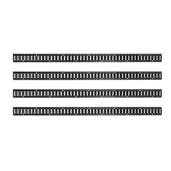 E-Track Tie-Down Rail System, 4-Piece 7.7 ft Rails with Ratchet Straps, D-Rings, End Caps for Vans, Trailers, Motorcycle & Garage Storage