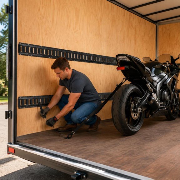 E-Track Tie-Down Rails, 4 Pack, 7.7 Ft Steel Cargo Track System for Trailers, Vans, Garages