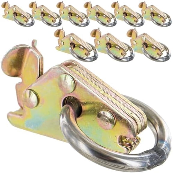 E Track Tie Down Heavy Duty with Ring, Spring Loaded Fitting for E Track, Quickly and Easily Secure Cargo for Transport in an Enclosed Van, Truck, Or Trailer, 10 Pack$$Tools & Hardware Other
