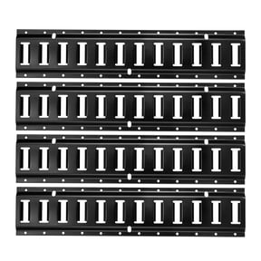 E Track Tie Down Rail Kit 4 Pack 2ft Rails 20 Pcs Includes 2 Ratchet Straps 4 O Rings 4 Tie Offs with D Ring 2 Single Slots 8 End Caps for Garages Vans Trailers