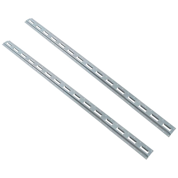 2 Pack 5' Vertical E-Track Tie-Down Rail - Galvanized Steel Trailer Tie Down Track, 12 Gauge Heavy Duty E-Track System for Cargo Securement in Vans & Trucks - Gray