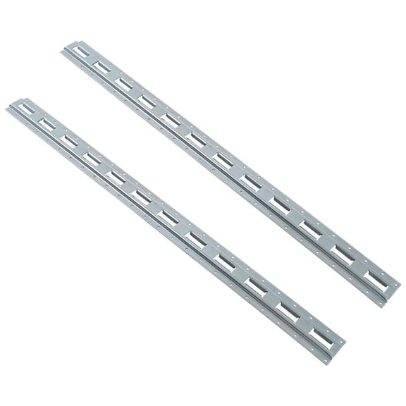 2 Pack 5' Vertical E-Track Tie-Down Rail - Galvanized Steel Trailer Tie Down Track, 12 Gauge Heavy Duty E-Track System for Cargo Securement in Vans & Trucks - Gray