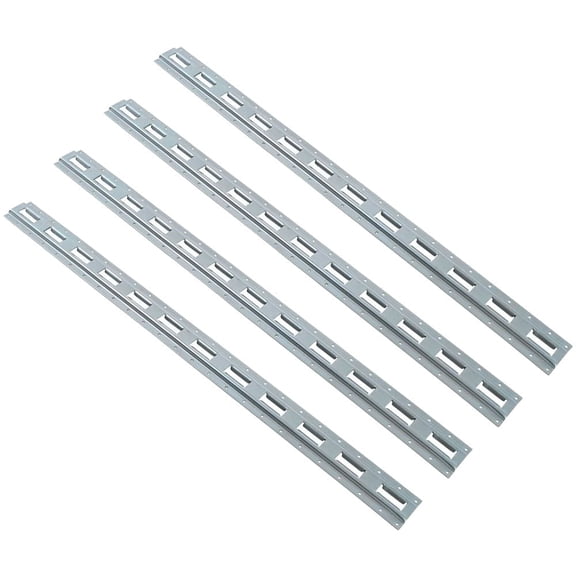 4 Pack 5' Vertical E-Track Tie-Down Rail - Galvanized Steel Trailer Tie Down Track, 12 Gauge Heavy Duty E-Track System for Cargo Securement in Vans & Trucks - Gray